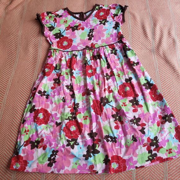 Hanna Andersson Other - Hanna Andersson Bold Bright Floral S/S Midi Dress Sz. 130/8 School/Going Out